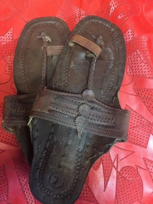 Dark Brown BUFFALO SANDALS Unisex 60S RETRO Flats Size UK 7 - Image 1 of 3