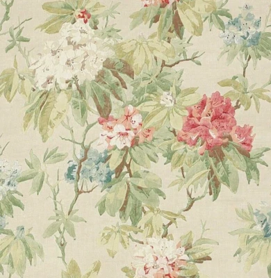 TELA CORTINA COLEFAX AND FOWLER Mereworth 7,6 METROS 100% LINO TOMATE/OLIVA Foto 1 de 4