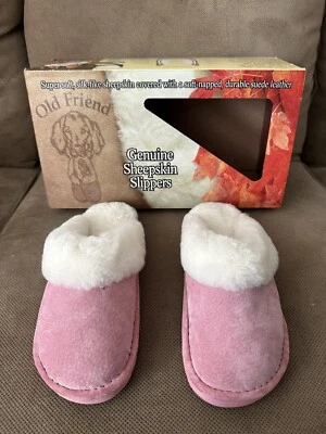 OLD FRIEND Slippers Ladies Scuff Women's Genuine Sheepskin Slipper  Size 8-9 - Image 1 of 4