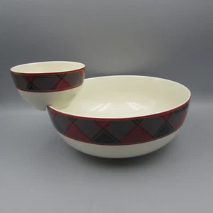 Spode China Christmas Tree 2-Tiered Chip & Dip Set - Picture 1 of 4