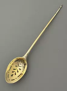 Georgian Silver Gilt MOTE Spoon 5" c1800 - Picture 1 of 4