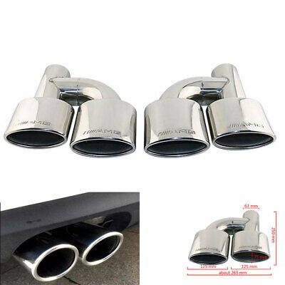 Pair Engraved AMG Dual Oval Exhaust End Tip For Inlet 2.5  MERCEDES BENZ • 154.56€
