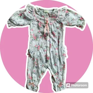 VNTG Baby girl newborn 0-12m lace snap one piece with rose - Picture 1 of 5