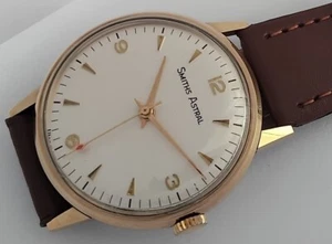 17 JEWELS MADE IN ENGLAND SMITHS ASTRAL 9CT GOLD MEN'S WIND UP VINTAGE WATCH. - Picture 1 of 5
