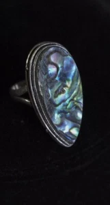 Abalone Arrow Ring Size 7.25 Shadow Bezel Artisan Southwest - Picture 1 of 2