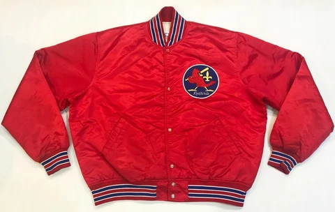 Vintage Starter MiLB Louisville Redbirds Satin Bomber Jacket XL Red USA Quilted Cover