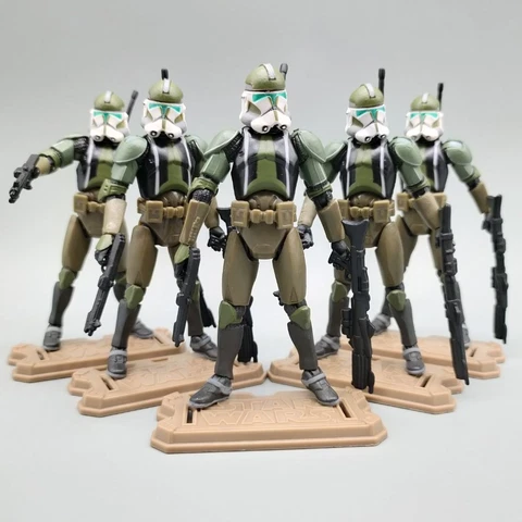 Lot of 5 Star Wars Republic Commander Gree Clone Trooper 3.75" Action Figure Cover