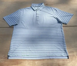 JOHNNIE O Polo Shirt Golf Striped Athletic Short Sleeve Men Blue SIZE XL - Picture 1 of 4