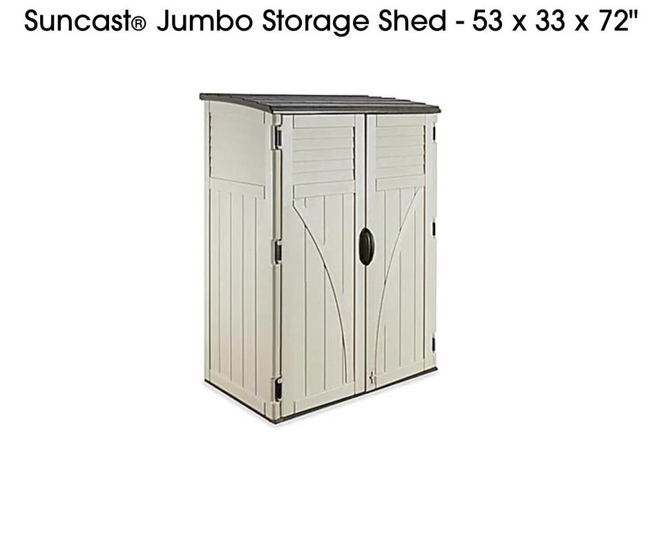 Cobertizo de almacenamiento Suncast® Jumbo - 53 x 33 x 72" nuevo envío rápido Foto 1 de 1