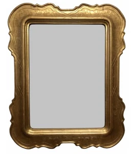 Specchiera Dorata a foglia, modello a vassoio, italiana, originale fine ’800 - Foto 1 di 9