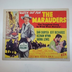 Jeff Richards THE MARAUDERS Original 1955 Movie Theater Lobby Card L62