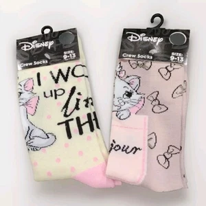 Disney The Aristocats Marie White Kitten 1 Pr You Choose Crew Socks Size 9-13 - Picture 1 of 5