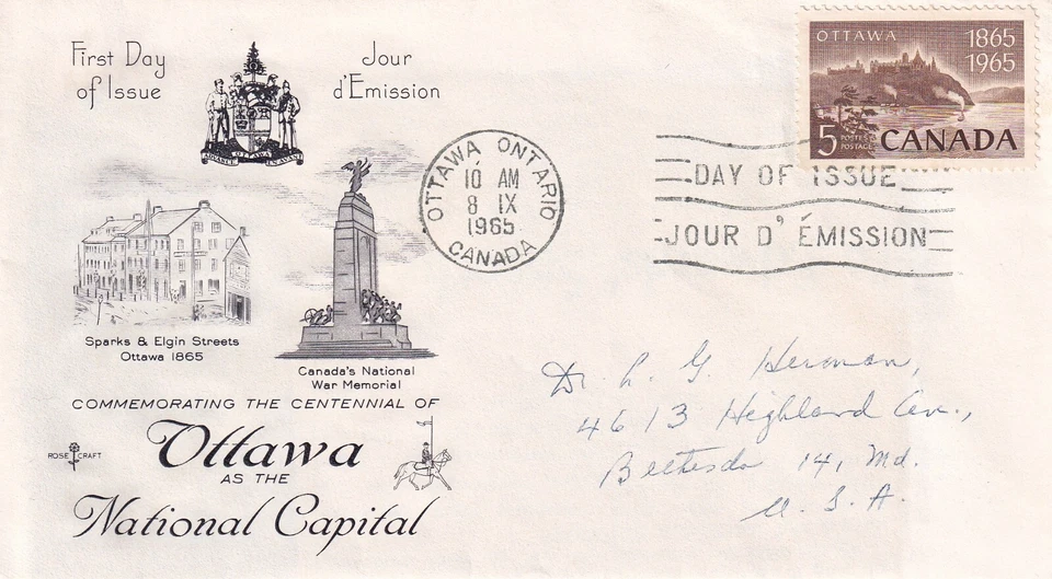 CANADA 1965 FIRST DAY COVER WITH CACHET, PARLIAMENT & OTTAWA RIVER - Image 1 of 1
