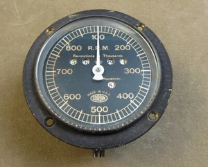 RARE! VINTAGE/ANTIQUE CORBIN USA RPM TACHOMETER GAUGE BEVELED GLASS WORKS - Picture 1 of 10