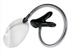 Flexible Cable Neck Clip Spring Clamp On Book Magnifier Glass Magnifying Lens