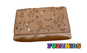 La Regale formelle Cocktail Hochzeit goldene Pailletten verzierte Handtasche Clutch mit Riemen - Bild 1 von 6