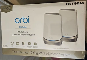 NEW NETGEAR - Orbi RBKE962 AXE11000 Quad-Band Mesh Wi-Fi 6E System 2-pack - Picture 1 of 12