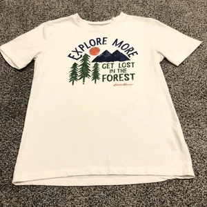 Eddie Bauer Shirt Boys Size Medium Size 10/12 White Explore More Youth Kids - Picture 1 of 9
