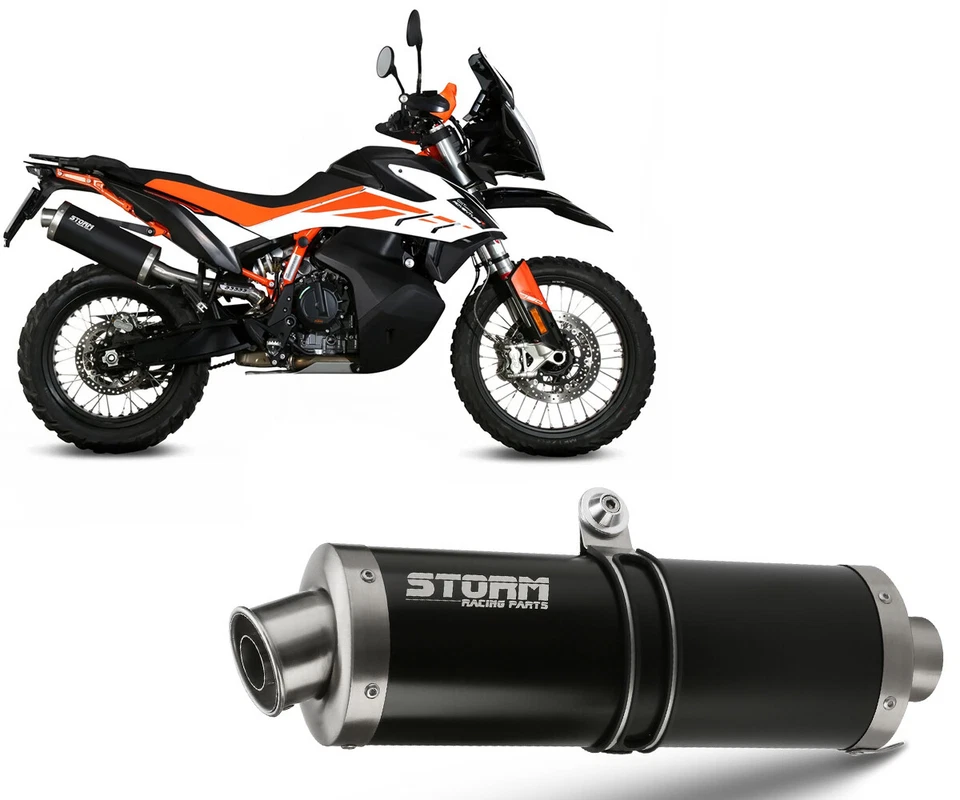 Silenciador de escape Storm de Mivv Ovalado Acero Negro Ktm 790 Adventure 2019 > 2020 Foto 1 de 3