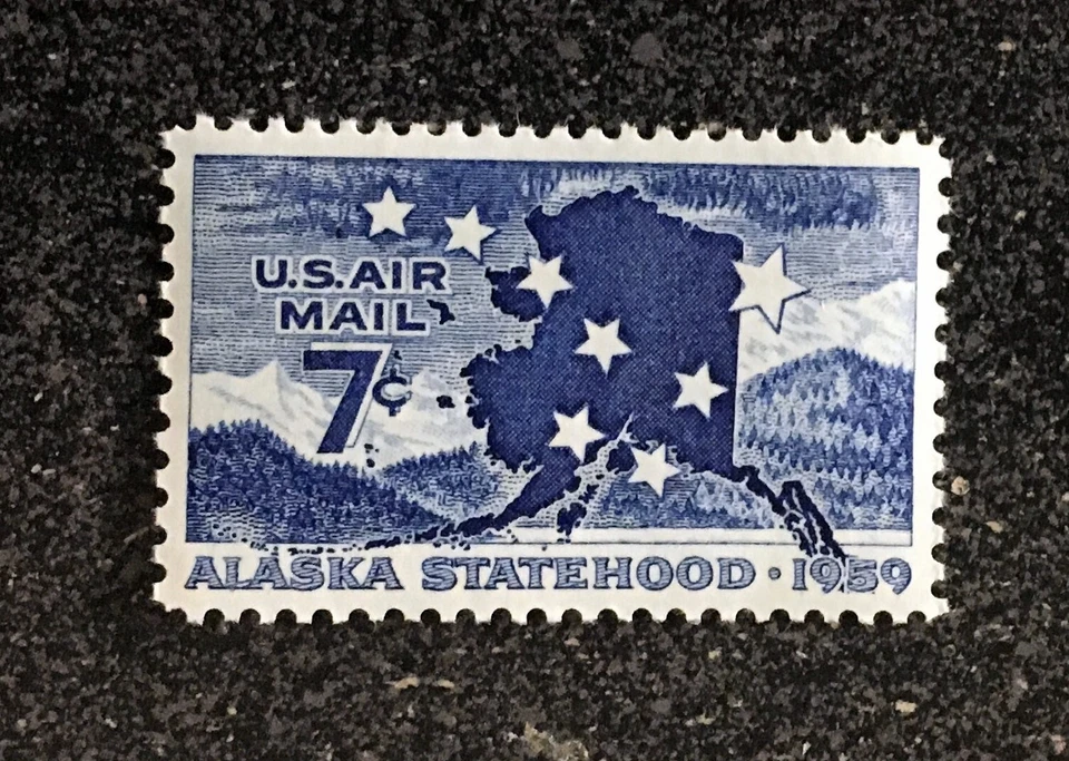 US1959 #C53 7c Alaska Statehood Airmail - Single Stamp  Mint NH - Image 1 of 1