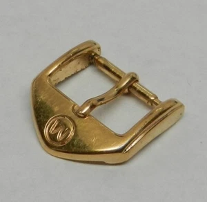 14MM Movado Gold Buckle Clasp With Logo Fits All 14 mm Leather, Lizard Straps - Picture 1 of 2