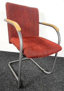 1 von 4 Armlehnstuhl Stahlrohrgestell Freischwinger Polsterstoff Bauhaus Vintage - Bild 1 von 17