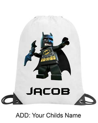 Lego Batman Personalised Gym Sack Bag Swimming PE Dance School Gift Waterproof