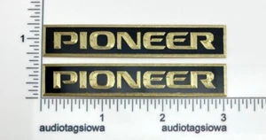 Pioneer Speaker Badge Custom Engraved Solid Black Coated BRASS Logo Pair - Afbeelding 1 van 5