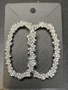 Trendige ovale Ohrringe Cluster Strass Schmuck Statement Ohrringe für Damen SS - Bild 1 von 2