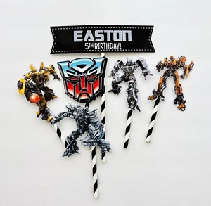 Personalized Transformers Theme Cake Topper - Picture 1 of 3