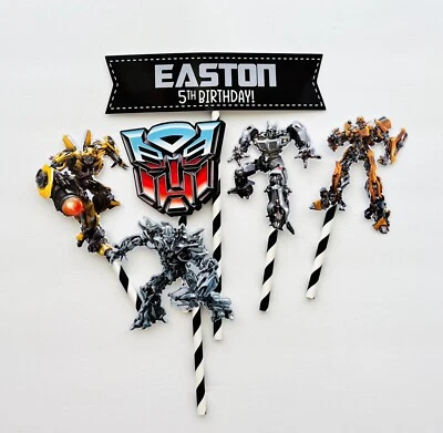 Personalized Transformers Theme Cake Topper - Image 1 of 3