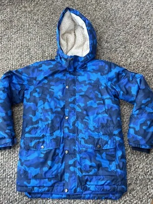 Lands End Squall Blue Camo Down Parka Boys Size Large (14-16) - Image 1 of 4