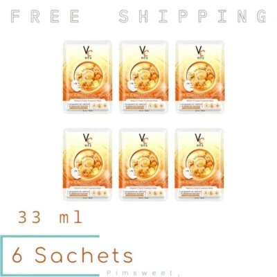6 Sachets X 33 ml Ratcha Vit C Bio Nong Chat Facial Mask Radiant Smooth Skincare - Image 1 of 4