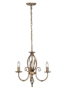 Journeyman 3 Light Chandelier in Aged Brass Featuring Knot Twist Detailing - Picture 1 of 1