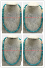 New Fashion 3x6mm Cylinder Blue Amazonite Gemstone Beads Necklace 16-36in