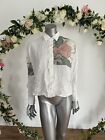 Native Youth Shirt Blouse Top Size 10 S White Floral Oversized Top New LM107
