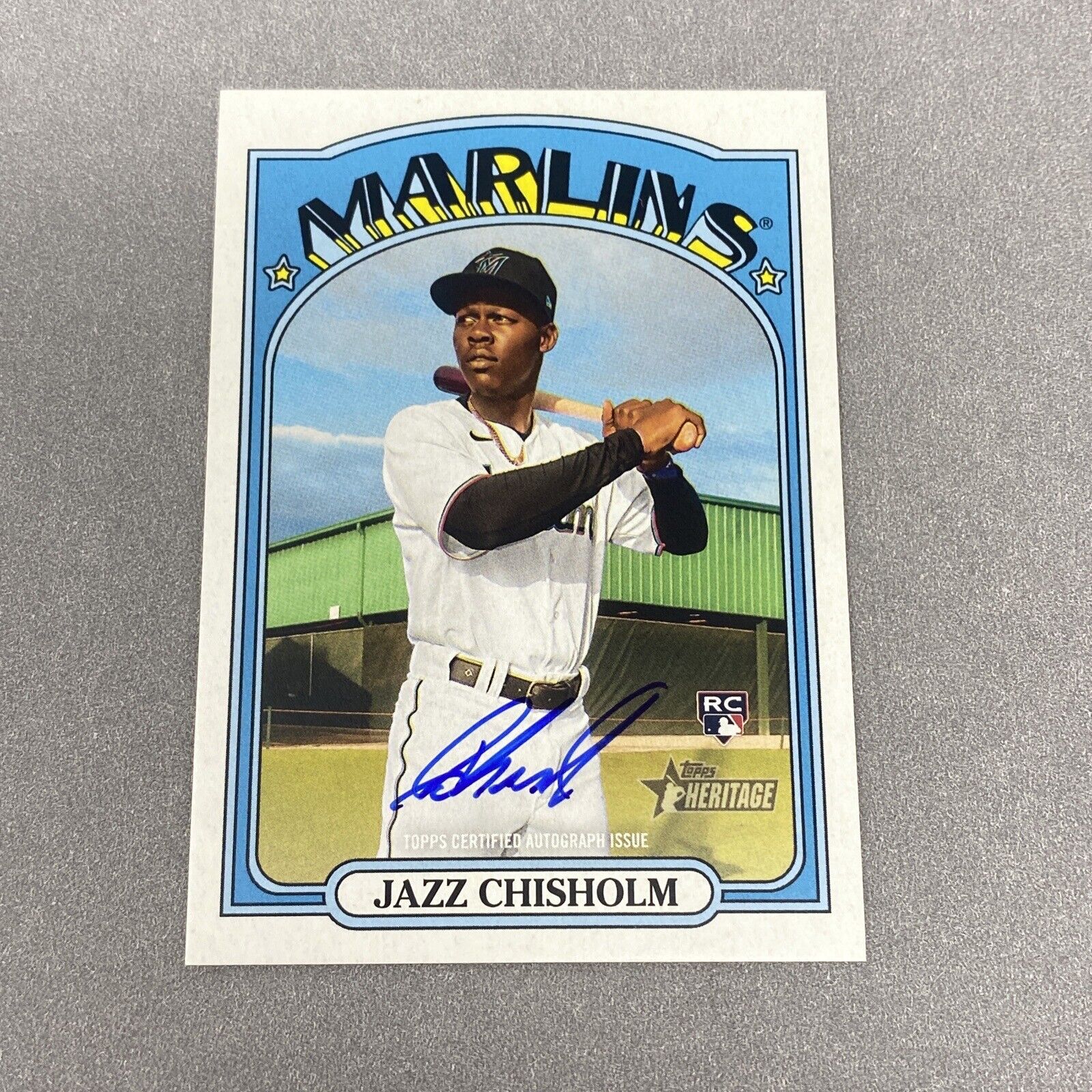 Jazz Chisholm Jr Rookie Autograph REAL ONE AUTO 2021 Topps Heritage ROA-JCH Card