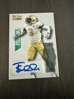 2022 Wild Card Matte White Autographs Green Premium Auto /99 #MB-A TRE SWILLING - Image 1 of 3