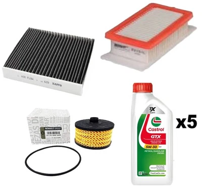 KIT TAGLIANDO ORIGINALE RENAULT CAPTUR II CLIO V 1.0 1.3 TCE 5L CASTROL GTX 5W30 - Immagine 1 di 4
