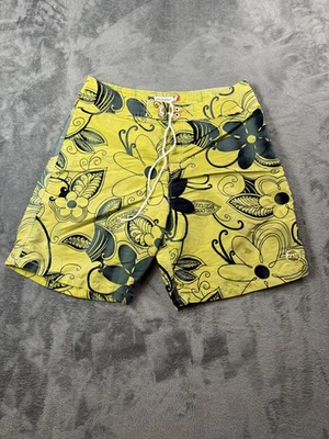 Vintage Rusty Board Shorts Mens Large Green Hibiscus Floral Surf Swim Trunks Y2K - Image 1 of 4