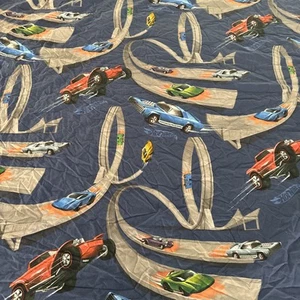 POTTERY BARN KIDS HOT WHEELS CARS FULL QUEEN COTTON DUVET COVER 6171085 - Picture 1 of 10