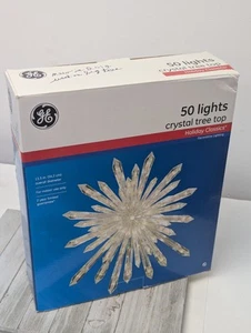 Vintage GE 50 Light Large Crystal Style Star Snowflake Christmas Tree Topper - Picture 1 of 13