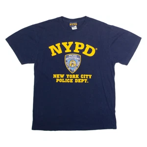NYPD Mens T-Shirt Blue USA Crew Neck L - Picture 1 of 6