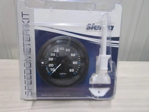 Sierra 68396P Eclipse Black 3" 10-65 MPH Speedometer Gauge Kit with Pitot & Hose - Picture 1 of 4