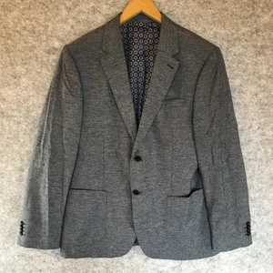 T.M. Lewin Blazer Mens Size 42R Blue Linen Cotton Blend Classic Fit Jacket - Picture 1 of 16