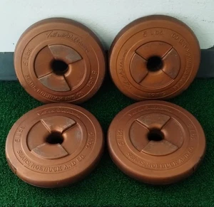 4 Vintage Ted Williams Sears, Roebuck and Co. 5 Lbs. Barbell Weight Plates - Picture 1 of 2