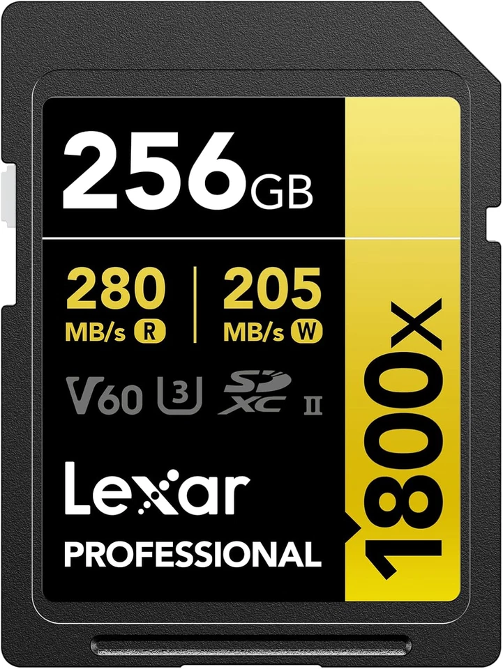 SDXC Professional 256GB 1800X UHS-II Serie GOLD, Classe 10, U3, V60, per Registr - Immagine 1 di 4