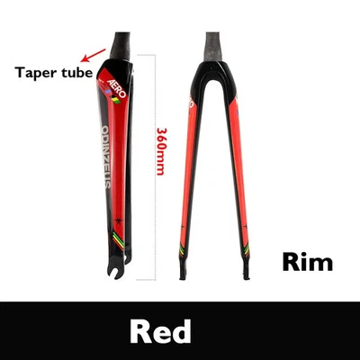 700C Carbon Fiber Bike Hard Fork Quick Release Road Bicycle Rigid Fork Tapered - Image 1 of 4