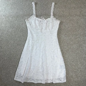 Madden Girl White Lace Mini Dress Lined Spaghetti Strap XL Extra Large - Picture 1 of 6