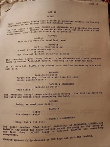 Galt MacDermot Dean Young (CHIC son) 1986 BLONDIE SCRIPT Page 67 To 118 Act II  - Picture 1 of 13